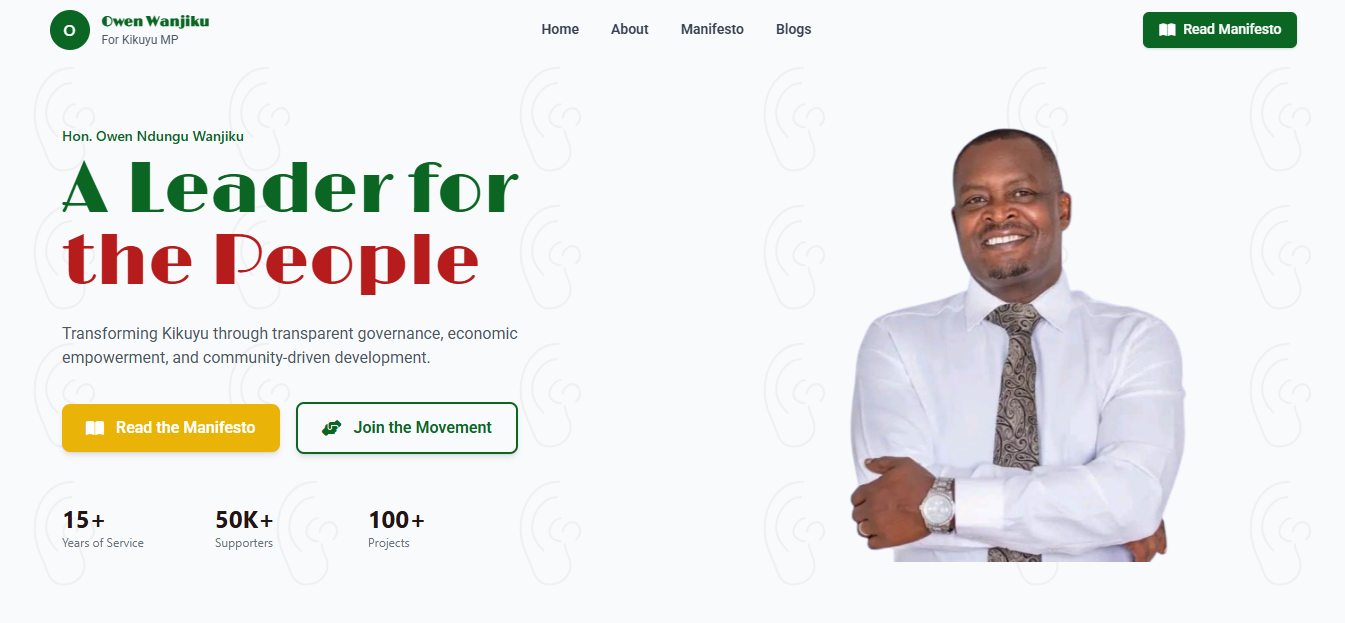 Campaign Website for Owen Ndung'u